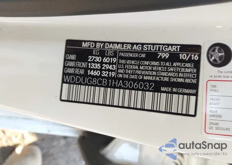 2017 Mercedes-Benz S 550 z USA, uszkodzony, nr VIN WDDUG8CB1HA306032